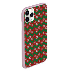 Чехол iPhone 11 Pro матовый Knitted Snowflake Pattern, цвет: 3D-розовый — фото 2