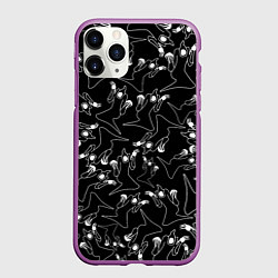 Чехол iPhone 11 Pro матовый KIZARU HAUNTED FAMILY ПАТТЕРН, цвет: 3D-фиолетовый