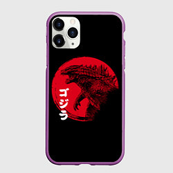 Чехол iPhone 11 Pro матовый ГОДЗИЛА, ИЕРОГЛИФЫ, цвет: 3D-фиолетовый