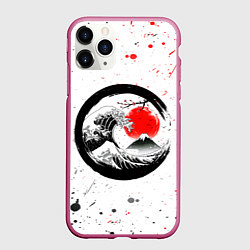 Чехол iPhone 11 Pro матовый САКУРА, КРАСНОЕ СОЛНЦЕ ЯПОНИИ, ФУДЗИЯМА, цвет: 3D-малиновый