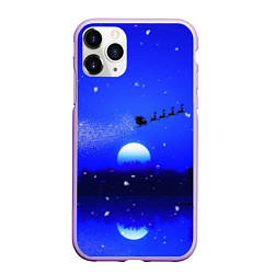 Чехол iPhone 11 Pro матовый НОВОГОДНЯЯ НОЧЬ 2022 NIGHT SANTA CLAUS, цвет: 3D-сиреневый