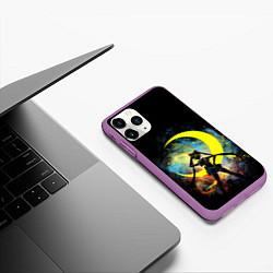 Чехол iPhone 11 Pro матовый Sailormoon Сейлормун на фоне звезд, цвет: 3D-фиолетовый — фото 2