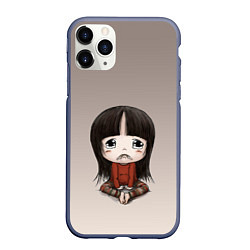 Чехол iPhone 11 Pro матовый Грустная девочка хнычет, цвет: 3D-серый
