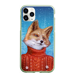 Чехол iPhone 11 Pro матовый НОВОГОДНИЙ ЛИС CHRISTMAS FOX