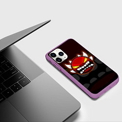 Чехол iPhone 11 Pro матовый Geometry Dash: Red Demon, цвет: 3D-фиолетовый — фото 2