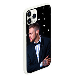 Чехол iPhone 11 Pro матовый ЕГОР КРИД и СЕРДЦА, цвет: 3D-белый — фото 2