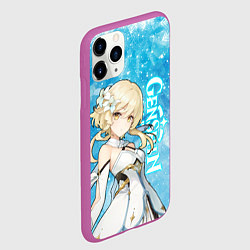 Чехол iPhone 11 Pro матовый GENSHIN IMPACT НОВОГОДНИЙ, ЛЮМИН, цвет: 3D-фиолетовый — фото 2
