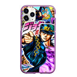 Чехол iPhone 11 Pro матовый Джотаро - JoJos Bizarre Adventure, цвет: 3D-фиолетовый