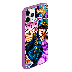 Чехол iPhone 11 Pro матовый Джотаро - JoJos Bizarre Adventure, цвет: 3D-фиолетовый — фото 2