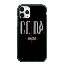 Чехол iPhone 11 Pro матовый Coda - Led Zeppelin, цвет: 3D-темно-зеленый