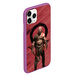 Чехол iPhone 11 Pro матовый Кратос God of War, цвет: 3D-фиолетовый — фото 2