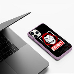 Чехол iPhone 11 Pro матовый LA CASA DE PAPEL DISOBEY БУМАЖНЫЙ ДОМ, цвет: 3D-сиреневый — фото 2