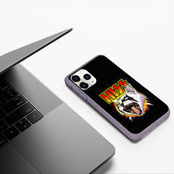 Чехол iPhone 11 Pro матовый Hiss кот-рокер, цвет: 3D-серый — фото 2