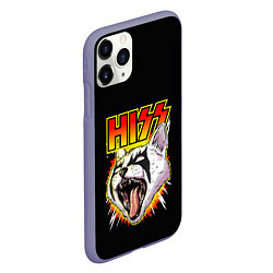 Чехол iPhone 11 Pro матовый Hiss кот-рокер, цвет: 3D-серый — фото 2