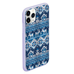 Чехол iPhone 11 Pro матовый Christmas Pattern, цвет: 3D-светло-сиреневый — фото 2