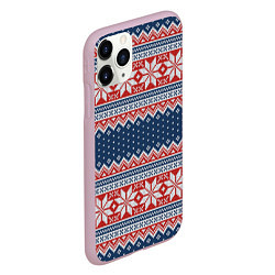 Чехол iPhone 11 Pro матовый Knitted Pattern, цвет: 3D-розовый — фото 2