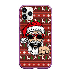 Чехол iPhone 11 Pro матовый Bad Santa Плохой Санта, цвет: 3D-фиолетовый