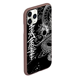 Чехол iPhone 11 Pro матовый БЕЛЫЙ ДРАКОН ЯПОНИЯ WHITE DRAGON, цвет: 3D-коричневый — фото 2