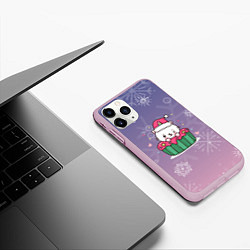 Чехол iPhone 11 Pro матовый Happy New Year 2022 Сat 5, цвет: 3D-розовый — фото 2