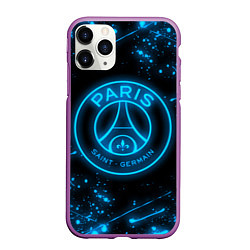 Чехол iPhone 11 Pro матовый PSG NEON STYLE SPORT ПСГ НЕОН, цвет: 3D-фиолетовый