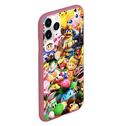 Чехол iPhone 11 Pro матовый SUPER SMASH BROS ГЕРОИ ИГРЫ, цвет: 3D-малиновый — фото 2