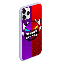 Чехол iPhone 11 Pro матовый Geometry Dash: Violet x Red, цвет: 3D-светло-сиреневый — фото 2