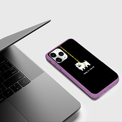 Чехол iPhone 11 Pro матовый UNDERTALE DOG НА КАНАТЕ, цвет: 3D-фиолетовый — фото 2