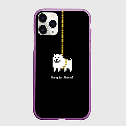 Чехол iPhone 11 Pro матовый UNDERTALE DOG НА КАНАТЕ, цвет: 3D-фиолетовый