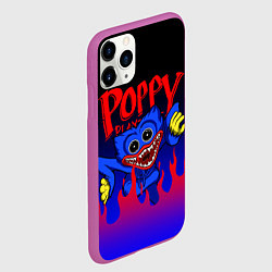 Чехол iPhone 11 Pro матовый POPPY PLAYTIME ПОППИ ПЛЕЙТАЙМ ХАГГИ ВАГГИ FIRE, цвет: 3D-фиолетовый — фото 2