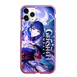 Чехол iPhone 11 Pro матовый Genshin Impact - Сёгун Райдэн, цвет: 3D-малиновый