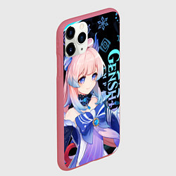 Чехол iPhone 11 Pro матовый Genshin Impact - Kokomi, цвет: 3D-малиновый — фото 2