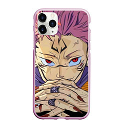 Чехол iPhone 11 Pro матовый Jujutsu Kaisen Магическая битва - Сукуна, цвет: 3D-розовый