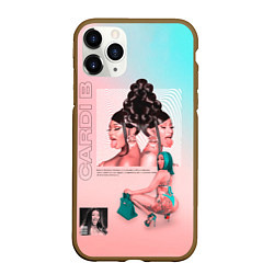 Чехол iPhone 11 Pro матовый Kardi B Art, цвет: 3D-коричневый