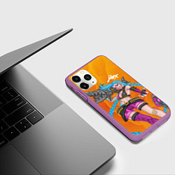 Чехол iPhone 11 Pro матовый Реактивная Jinx, цвет: 3D-фиолетовый — фото 2