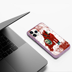 Чехол iPhone 11 Pro матовый БУМАЖНЫЙ ДОМ КРАСКА- LA CASA DE PAPEL BELLA CIAO, цвет: 3D-сиреневый — фото 2