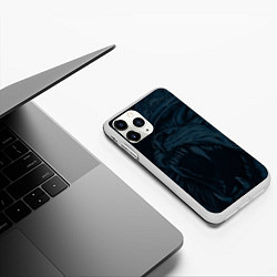 Чехол iPhone 11 Pro матовый Zenit lion dark theme, цвет: 3D-белый — фото 2