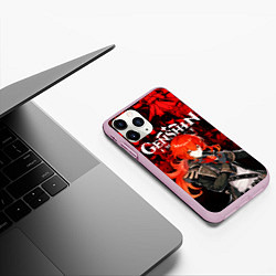 Чехол iPhone 11 Pro матовый GENSHIN IMPACT DILUC ГЕНШИН ИМПАКТ ДИЛЮК, цвет: 3D-розовый — фото 2