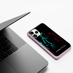 Чехол iPhone 11 Pro матовый Dark Souls NEON Силуэт, цвет: 3D-розовый — фото 2