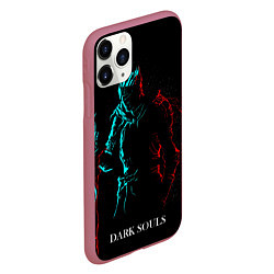 Чехол iPhone 11 Pro матовый Dark Souls NEON Силуэт, цвет: 3D-малиновый — фото 2