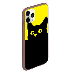 Чехол iPhone 11 Pro матовый Котик голова кота, цвет: 3D-коричневый — фото 2