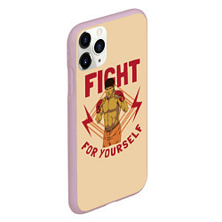 Чехол iPhone 11 Pro матовый FIGHT FOR YOURSELF, цвет: 3D-розовый — фото 2