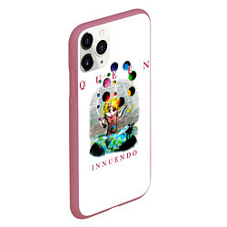 Чехол iPhone 11 Pro матовый Innuendo - Queen, цвет: 3D-малиновый — фото 2