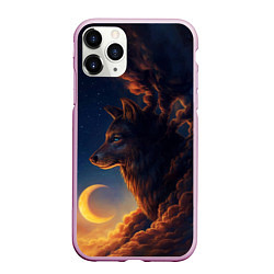 Чехол iPhone 11 Pro матовый Ночной Волк Night Wolf, цвет: 3D-розовый