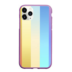 Чехол iPhone 11 Pro матовый Полосатик, цвет: 3D-фиолетовый