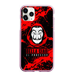 Чехол iPhone 11 Pro матовый БУМАЖНЫЙ ДОМ LA CASA DE PAPEL BELLA CIAO, цвет: 3D-розовый