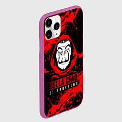 Чехол iPhone 11 Pro матовый БУМАЖНЫЙ ДОМ LA CASA DE PAPEL BELLA CIAO, цвет: 3D-фиолетовый — фото 2