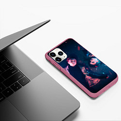 Чехол iPhone 11 Pro матовый Гонфлад кубик льда, цвет: 3D-малиновый — фото 2