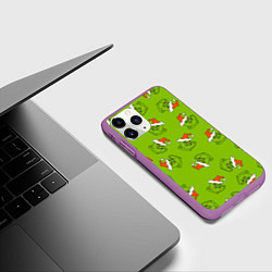 Чехол iPhone 11 Pro матовый Гринч Укротитель рождества, цвет: 3D-фиолетовый — фото 2