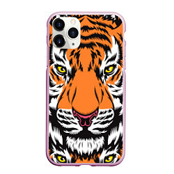 Чехол iPhone 11 Pro матовый ТИГР СИМВОЛ НОВОГО ГОДА 2022 TIGER, цвет: 3D-розовый