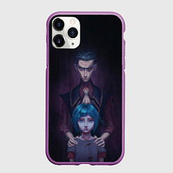 Чехол iPhone 11 Pro матовый Джинкс и Силко, цвет: 3D-фиолетовый